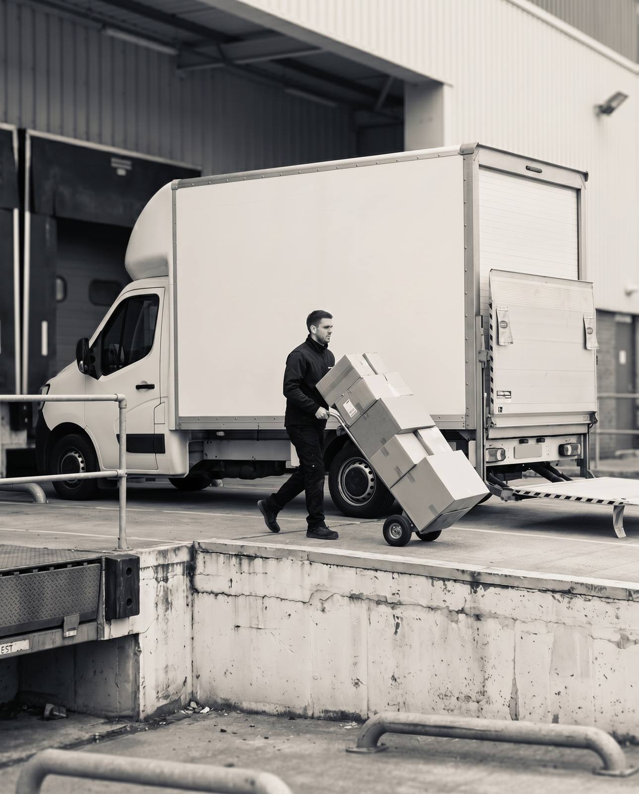 REMUX Luton van loading on the tail-lift